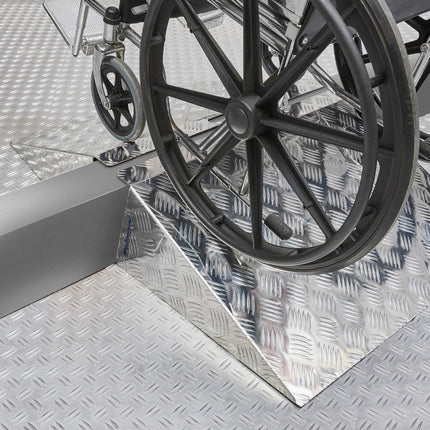 Datona Door Threshold Ramp Long - Aluminum, 15-20 cm Height, 60 cm Length, 73 cm Width, 300 kg Load Capacity, Silver