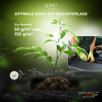 LILENO HOME Weed Control Fleece Garden Fleece Against Weeds 50m² [50 g/m²] - Garden Weed Control Film Water-Permeable - Tear-Resistant Weed Control Fleece - Weed Control Fleece UV-Resistant [1m x 50m]