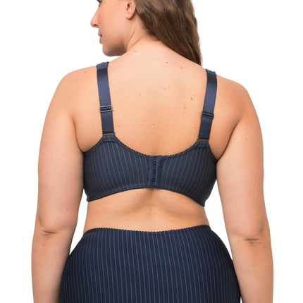Ulla Popken Women's Support Bra, Non-Wired, Rhinestone Pendant, Cup C - G BRA, Midnight Blue, 105C
