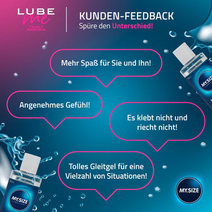 MY.SIZE Lube Me Premium Lubricant Tingly Warming 100 ml I Lubricant warming, tingling &amp; odorless I Water-based lubricants I Lubricant gel for toys &amp; latex condoms I water-based lubrication