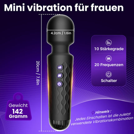 Gobeken Vibrator Vibration for women, Dildo with 10 vibration intensities, Sex toy for women couples 20 vibration frequencies, Vibrator sets for women clitoris massager, Massage Black