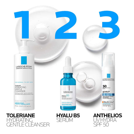La Roche Posay Anti-Wrinkle Serum, For normal to sensitive skin, Regenerating and plumping, With vitamin B5, madecassosides and hyaluronic acid, Hyalu B5, 50 ml