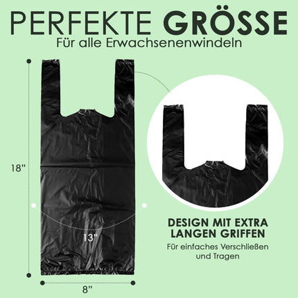 Adult Diaper Bags, Strong, Disposable and Odorless, 15% Thick, Diaper Disposal Bags, Hygienic Disposal Bags, Incontinence Diaper Bags, Incontinence Diaper Bags, 100 Pack