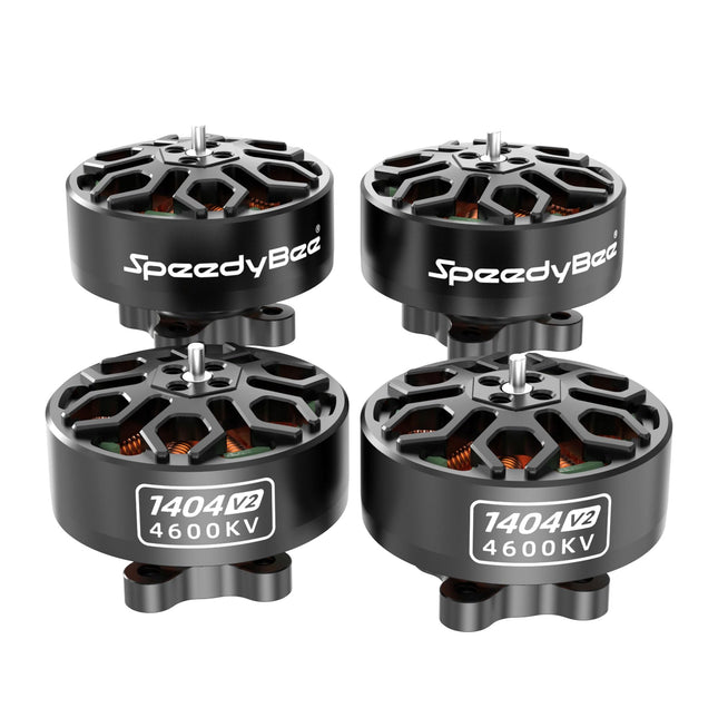 SpeedyBee 1404 4600KV Brushless FPV Motor for Bee25 2.5" FPV Drones - 4 Pack, Aviation Aluminum, Powerful &amp; Stable for 2.5 3" 4" Builds FPV Whoop Toothpick Cinewhoop