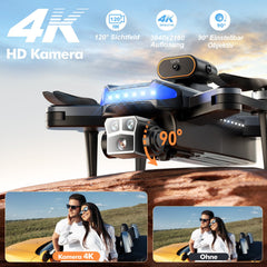 HYTOBP P17 GPS Drone with 4K Camera for Adults, Drone 4K GPS with Brushless Motor, 3 Batteries, 5G WiFi Transmission, FPV RC Drones with 3 Cameras, Follow Me, Automatic Return, Under 249g