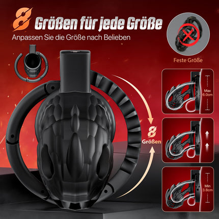 PRONFANS Penis Cage Sex Toys Chastity Cage Men 8 Sizes in 1, Chastity Cage Men's Sex Toys for Couples Men Sex Toys Invisible Lock, Sex Toyset for Man Chastity Belt Black