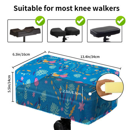 Knee Scooter Pad Cover, Soft and Comfortable Knee Scooter Cushion with Removable 2'' Thick Memory Foam Cushion for Knee Scooter, Knee Scooter Accessory Fits Most Knee Walker Scooters