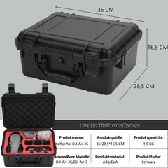 Professional case for DJI Air 3S and DJI Air 3 Fly More Combo Waterproof bag suitcase case for DJI Air 3S accessories Compatible with DJI RC-N3/RC 2 controller, propeller, battery and drone accessories