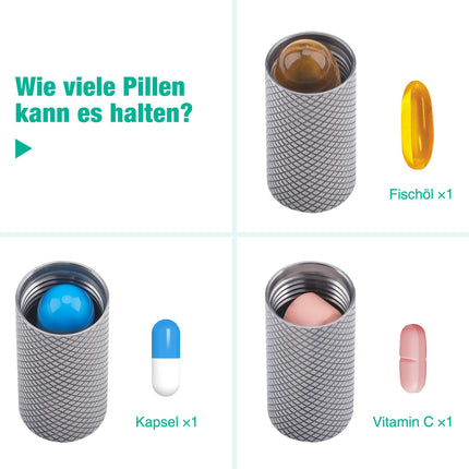 Opret Mini Titanium Metal Pill Box Small with Keychain-Waterproof, Lightweight for Outdoor Travel, Pill Box Small Tablet Box Small Tablets Weekly Box Pill Box for On the Go