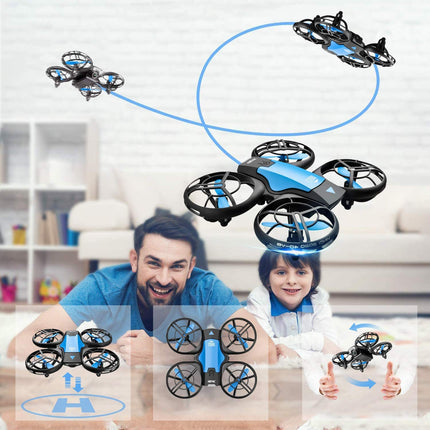 4DRC V8 Mini Drone for Kids, RC Quadcopter Mini Drone with 3 Batteries, 27 Min. Long Flight Time, Hand Sensor, Automatic Altitude Hold, 360° Rolling, Headless Mode, One-Key Start for Beginners, Blue