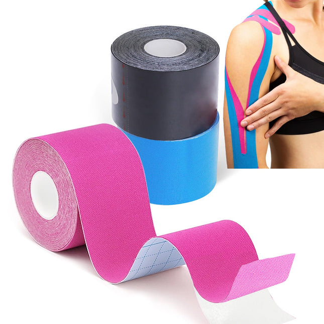 Grunda Kinesiotapes - 3 Kinesiology Tape Rolls (5cm x 5m) Kinesiotape - Professional Physio Tape and Sports Tape - Waterproof &amp; Skin-friendly Sports Tapes for Muscle Support, Knee Pain