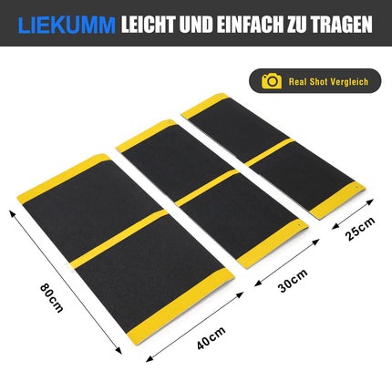 LIEKUMM 40 x 80 cm door threshold ramp, up to 300 kg, lightweight access ramp threshold ramp with anti-slip surface, curb ramp for doors, stairs, steps
