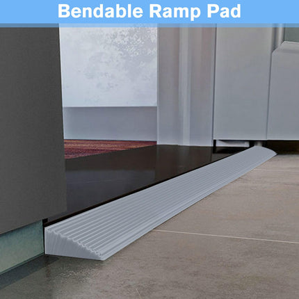 Forhandy Leveling Profile, Silicone Door Threshold Ramp, 1.8cm High Ramp for Door Thresholds Silicone Threshold Ramp Self-Adhesive Non-Slip Mobility Scooter Ramps for Assisted Sweeping Robot