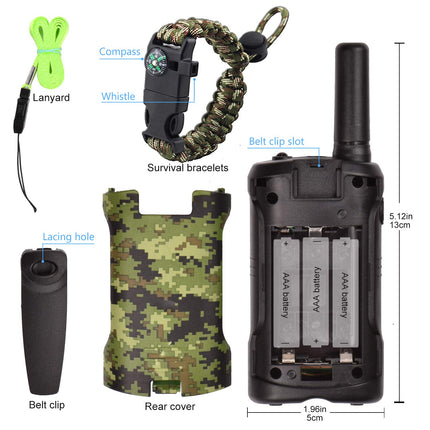 Toys 4-12 Years Boy Walkie Talkies for Children 8 Channel Radio with LCD Flashlight Adventure Camping Outdoor Toy Birthday 5 6 7 8 Years Boy Gift