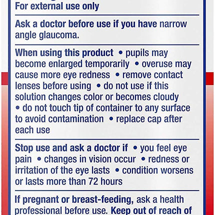 Visine, Redness Relief, Irritation Eye Drops Original, 0.5 fl oz by Visine