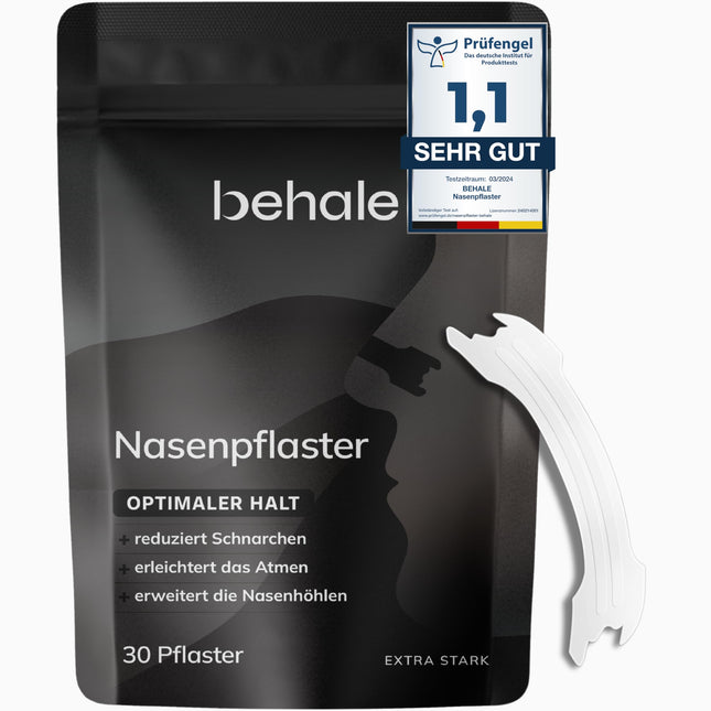 Behale - 30x nasal strips for snoring - dermatologically tested | Nose Strips for sleeping | Anti-snoring support | Snore stopper thanks to better breathing
