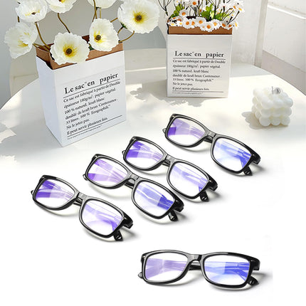 COJWIS 5 Pack Reading Glasses Blue Light Filter Glasses Men Women Black Reader Computer Glasses Spring Hinge Reading Glasses (5 Black, 2.0, Diopters)