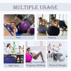 Soft Palla da Pilates Grande, Anti-scoppio Fitball Sostegni 2200lbs, Fit Ball Palloni w/Pompa, Yoga Softball per Fitness Ginnastica Gravidanza Ritmica Fisioterapia Bambina (Ufficio &amp; Casa &amp; Scuola)