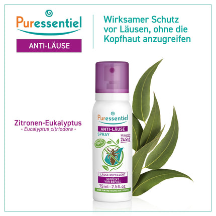 Puressentiel - Anti-Lice - Head Lice Repellent Spray - Head Lice &amp; Nits - Keeps lice away and prevents infestation - Active ingredient 100% natural origin - 75 ml