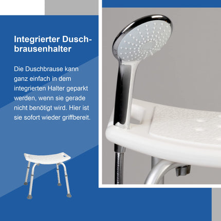 Akriva height-adjustable shower stool - non-slip, stable and comfortable - lightweight bathroom stool - shower seat for shower (universal shower stool)