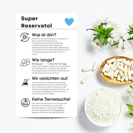 Fair &amp; Pure® - Super Resveratrol - 90 Capsules - Natural Resveratrol from Knotweed with Bioflavonoids - Vegan