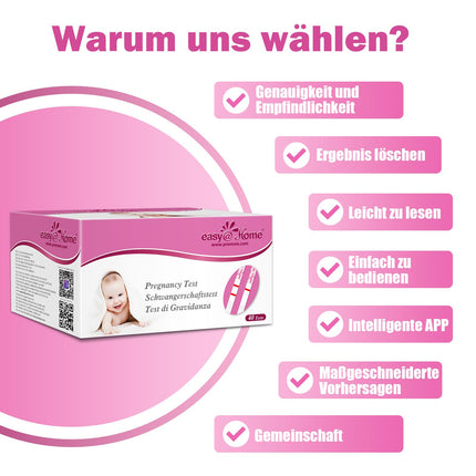 Easy@Home 40 x Pregnancy Test Early Test 10 mIU/ml - Sensitive Pregnancy Test - Early Pregnancy Test Strips with Highest Accuracy | Reliable Ultra Early Pregnancy Test