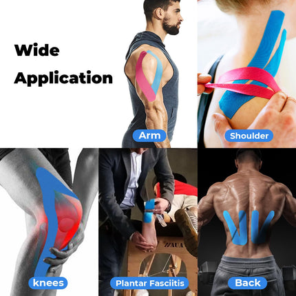 3 Rolls of Kinesiology Tape (5m x 5cm), Professional Kinesiotapes Physio Tape Sport Tape Set, Waterproof &amp; Skin-friendly Kinesiotape, for Muscle Support, Knee Pain, Elbow and Shoulder