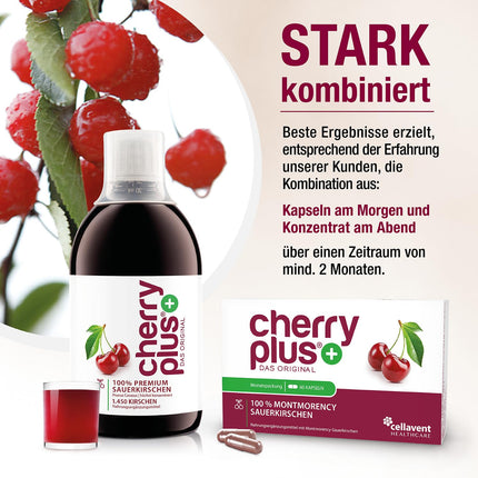 US Montmorency Sour Cherry Capsules – High Dose Sour Cherry Extract – 55,000 mg per Daily Dose – Cherry PLUS