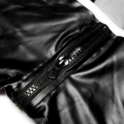 Bodywear4you Men's Leather Fetish Briefs Mesh Latex Look Codpiece with Zipper Men's Masculine Pant (DE/NL/SE/PL, Alphanumeric, S, Regular, Regular, White)