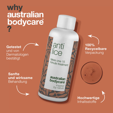 Australian Bodycare Anti Lice 100 ml | Head Lice Treatment | Simple and One-Time 15-Minute Treatment for Head Lice and Nits with Tea Tree Oil | Lice Treatment for Children &amp; Adults