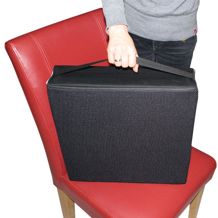 LUplus Orthopedic booster seat 40x40x height 10 cm with cover 100% cotton, black