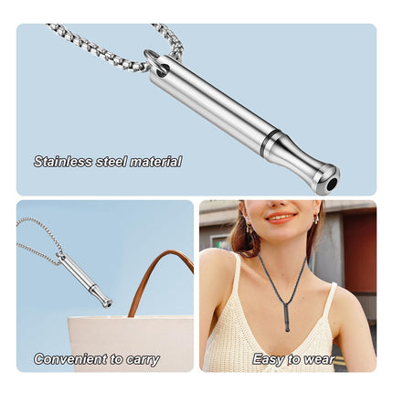 2 pieces smoking cessation aid, V2 necklace smoke-free original, breathing chain smoke-free aid smoking cessation chain with whistle, anxiety breathing necklace with resistance, against smoking cessation necklace
