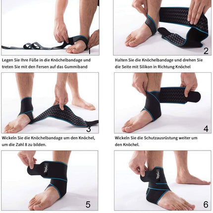 Teylam Ankle Brace, Adjustable Ankle Brace, Flexible Ankle Brace, Ultra Thin Foot Brace, Running Football, Right and Left Ankle (Blue)