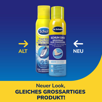 Scholl Fresh Step Odor Stop Shoe Spray, mild foot deodorant with long-lasting effect against unpleasant odors, fresh shoes, (1 x 150 ml)