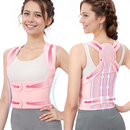 Back Support, Posture Corrector for Men and Women, Adjustable Back Support Belt, Back Stretcher for Relief of Back Pain and Kyphosis, Waist M (34"-41")