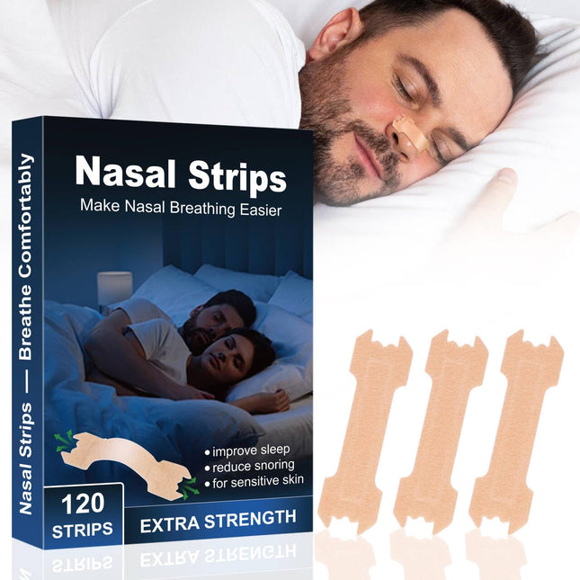 Snore Stopper Nasal Strips Snoring - 120 Nasal Strips Breathe Better Nose Strips, Nose Strips Anti-Snoring for Sleeping and Sports