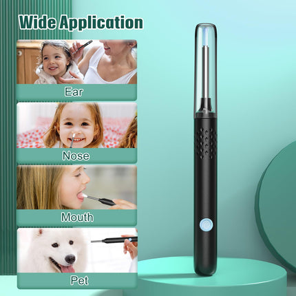 Earwax Remover Otoscope, LMECHN 1080P HD Otoscope, WiFi Ear Cleaner with Camera, Otoscope with 6 LEDs, IP67 Waterproof Otoscope Ear, for iPhone, Android, iPad, Black