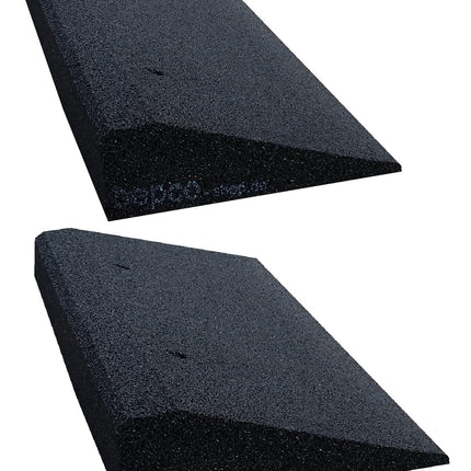bepco curb ramp set (2 pieces) LxWxH: 50 x 25 x 5 cm made of rubber (black) access ramp, door threshold ramp, with embedded washers for fastening