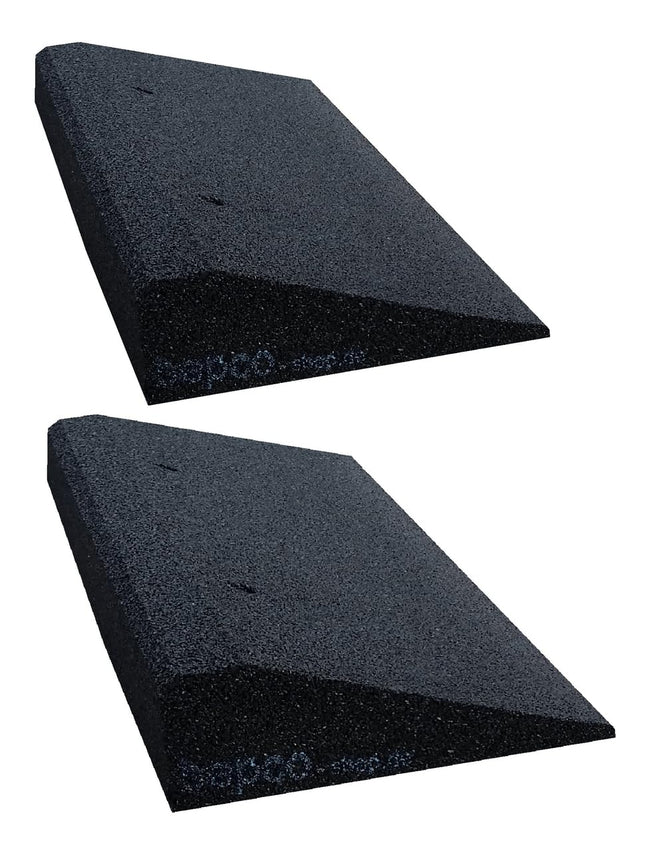 bepco curb ramp set (2 pieces) LxWxH: 50 x 25 x 5 cm made of rubber (black) access ramp, door threshold ramp, with embedded washers for fastening