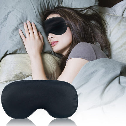 Audamp Sleep Mask Eye Mask Night Mask Adjustable Strap Skin-friendly Silk Ultra Soft Sleeping Mask 1 Piece (Black)