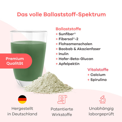 Multi-Fiber Complex | 10 Premium Fibers &amp; Calcium | Digestion, Gut Flora, Immune System, Cholesterol &amp; Blood Sugar | Vegan, Gluten-Free, Lactose-Free | 420g Powder