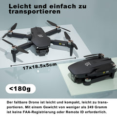 TT19 Mini Drone with Camera 180° Obstacle Avoidance 40KM/H Maximum Speed ​​RC FPV Drones for Beginners Adults Brushless Motor Drone 5G Wifi Adjustable Camera 1080p Foldable Quadcopter