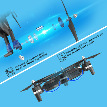 Wipkviey T26 Drone with 1080P Camera, RC Foldable FPV Quadcopter with 2 Batteries, 26-30 Min. Flight, 3D Flip, Gravity Sensor, Headless Mode, One-Button Takeoff/Landing