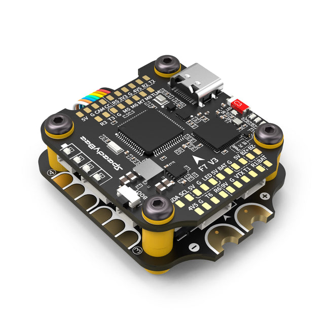 V3 F7 Flight Controller Stack 30x30 Drone FC Stack with 4in1 50A ESC BL32 Wireless Betaflight Configuration, Black Box, Solderless Connectors, WiFi, Bluetooth for 3-6S 4" 5" FPV Drone Cinelifter