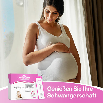 Easy@Home 10 x Pregnancy Test Early Test: Early detection with high sensitivity 10 mIU/ml Fast and reliable HCG test cassette for precise results