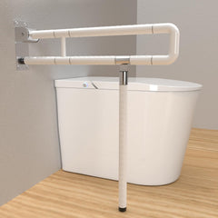 Vigevee wall support handle support aid WC grab bar 60CM toilet support folding handle non-slip for seniors foldable toilet stand-up aid wall mounting load up to 150 kg