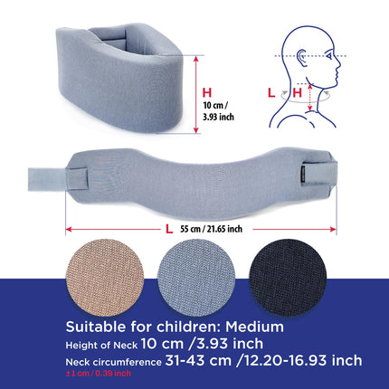 TOROS-GROUP Neck Brace Neck Support Recovery Neck Collar Cervical Support - Adjustable - Soft, 100% Cotton Fabric - Relieves Spine, Muscle, Joint Pressure MEDIUM Black Height 10 cm