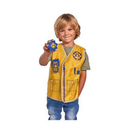 Simba 109252478 - Fireman Sam Police Operation Set, Printed Vest with Reversible Function, Body Cam 5cm with Image Viewer, Walkie-Talkie, Brand