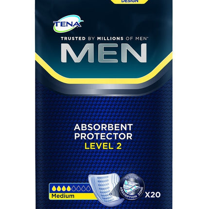 Tena 750750 Men's Sanitary Pad Level 2, for bladder weakness, 6 packs of 20 pads each, 120 pads