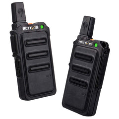 Retevis RT619 Walkie Talkie, PMR446 Rechargeable 2-Way Radio USB 1300mAh Battery, VOX License-Free, Mini Walkie Talkies Professional for Family, Camping (2 Pack, Black)